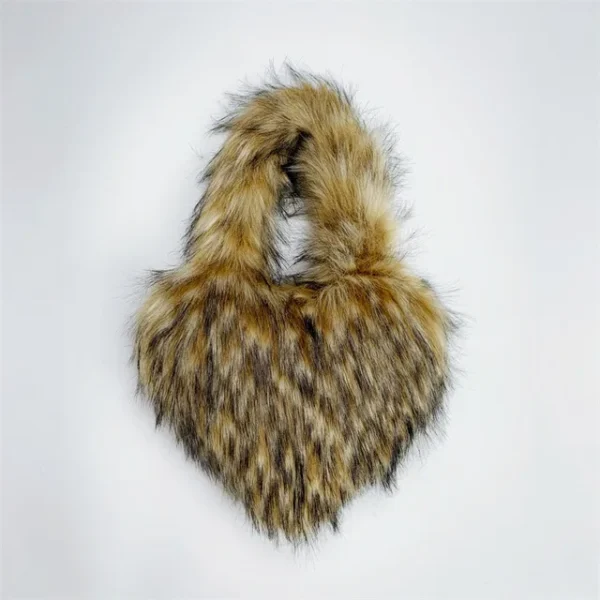Faux Fur Shoulder Bag Heart Shaped Fluffy Plush Crossbody Bags for Women Oversized Tote Bags Lady Shopper Vintage Gothic Bags - Image 34