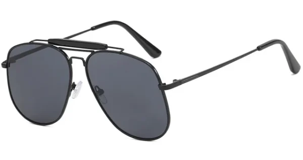 Metal Frame Pilot Sunglasses For Women Double Bridge Champagne Sun Glasses Woman Luxury Square Clear Oversize Shades - Image 9