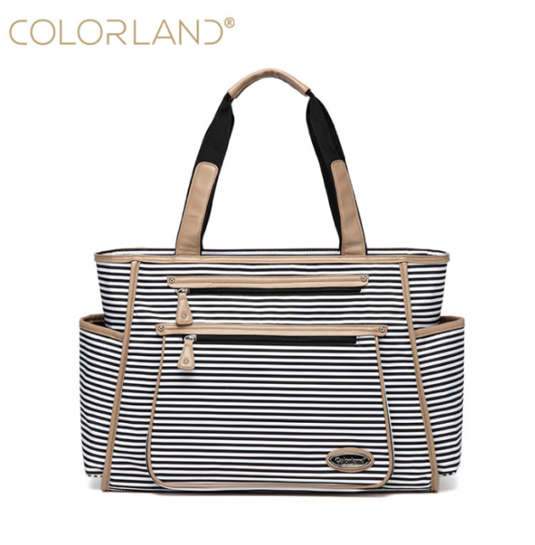 Colorland Black White Stripes Baby Diaper Bag Organizer Fashion Mummy Maternity Bag Travel Messenger Changing Nappy Bags Handbag - Image 7