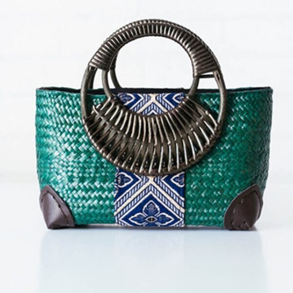 Thai version of the straw bag women's handbag retro fashion hand rattan grass package travel beach bag - Image 6