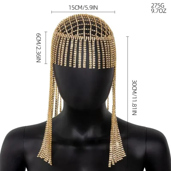 Water Diamond Long Flow Su Hair Hoop Headpiece Punk Hair Chain - Image 6