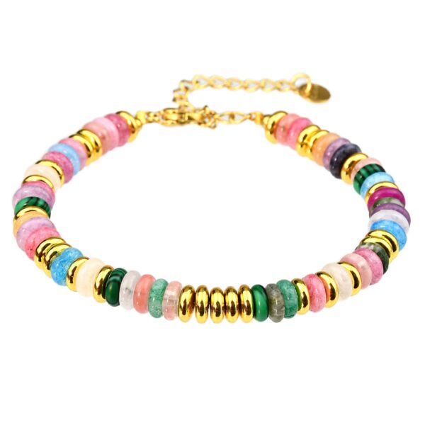 Ins style dopamine colored natural stone bead bracelet for women niche and high-end non fading crystal bracelet - Image 6