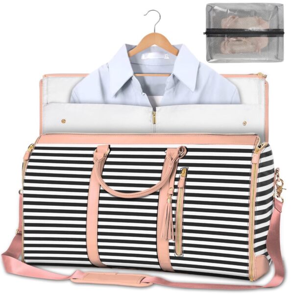 PU leather portable men's and women's foldable suit bag, multifunctional travel luggage bag ​ - Image 5