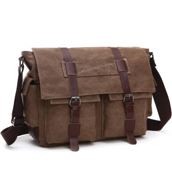 Men Business Messenger Bags For Men Shoulder Bag vintage Canvas Crossbody Pack Retro Casual Office Travel Bag - Image 14