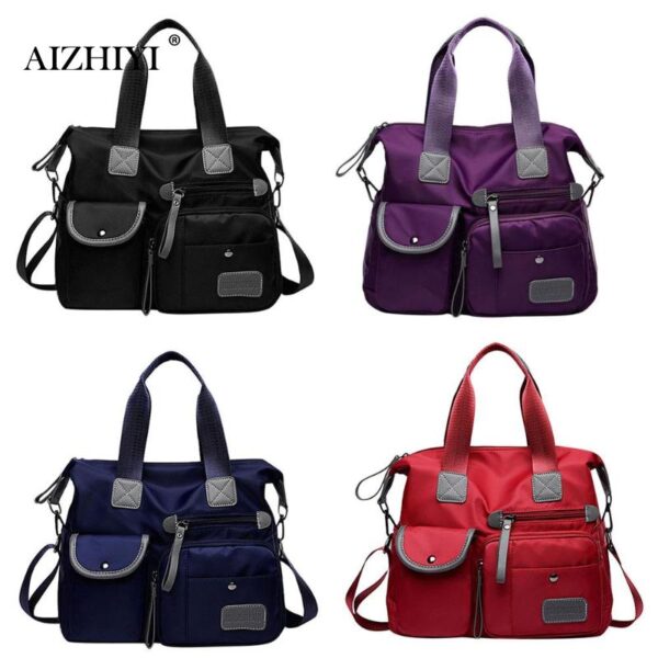 Multiuse Women Waterproof Handbag Nylon Tote Fashion Messenger Crossbody Bags for Women Top-Handle Shoulder Purse Travel Bag - Image 3