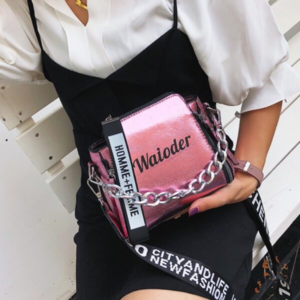 Summer Women Letter Shoulder Bags Female Handbag PU Messenger Bags For Ladies Exquisite Crossbody Bucket Bag - Image 2