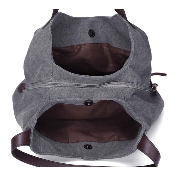 Piler Large Women Handbag Bag Canvas Zipper Pockets Brand Ladies Shoulder Bags Casual Large Women Bags Luxury Ladies Hand Bags - Image 4
