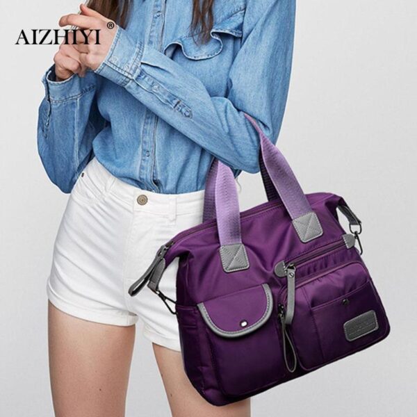 Multiuse Women Waterproof Handbag Nylon Tote Fashion Messenger Crossbody Bags for Women Top-Handle Shoulder Purse Travel Bag - Image 4