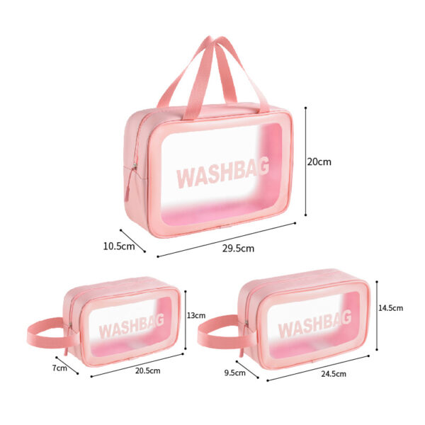 PU Transparent Wash Bag Waterproof Bath Bag TPU Translucent Storage Bag Cosmetic Bag - Image 5