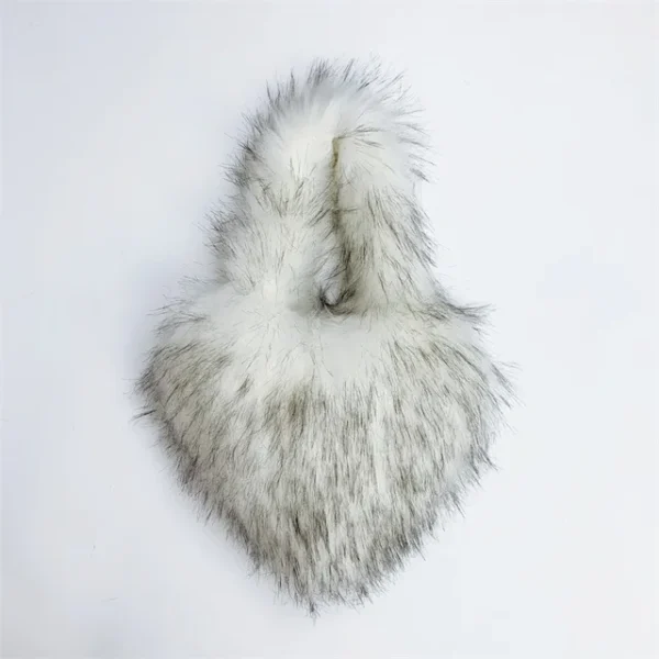 Faux Fur Shoulder Bag Heart Shaped Fluffy Plush Crossbody Bags for Women Oversized Tote Bags Lady Shopper Vintage Gothic Bags - Image 31