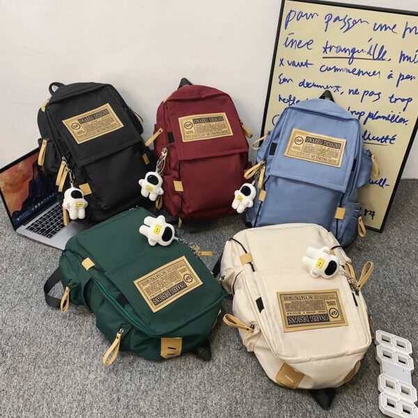New Nylon Girls Trendy Shoulder Bag College Fashion Backpack Large Capacity Leisure Travel Bag - Image 4
