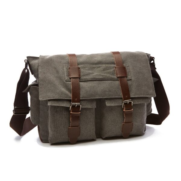 Men Business Messenger Bags For Men Shoulder Bag vintage Canvas Crossbody Pack Retro Casual Office Travel Bag - Image 7