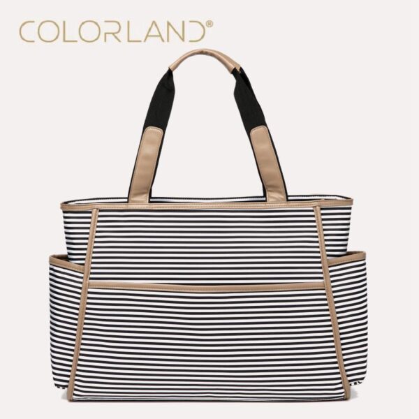 Colorland Black White Stripes Baby Diaper Bag Organizer Fashion Mummy Maternity Bag Travel Messenger Changing Nappy Bags Handbag - Image 2