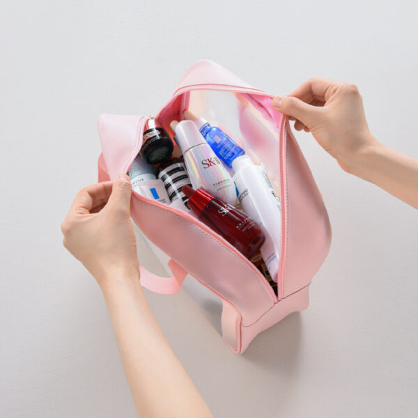 PU Transparent Wash Bag Waterproof Bath Bag TPU Translucent Storage Bag Cosmetic Bag - Image 3