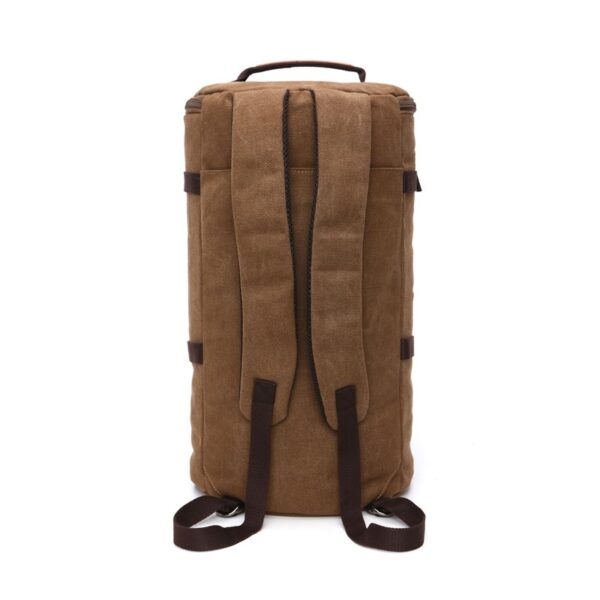 Men Travel Backpack Male Canvas Luggage Duffel Cylinder Bag Mountaineering Hiking Backpack For Men - Image 7