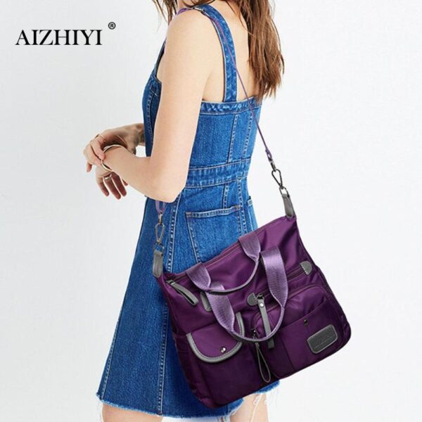 Multiuse Women Waterproof Handbag Nylon Tote Fashion Messenger Crossbody Bags for Women Top-Handle Shoulder Purse Travel Bag - Image 5