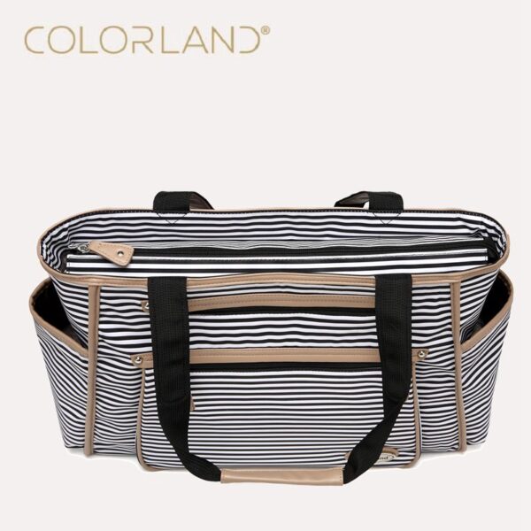 Colorland Black White Stripes Baby Diaper Bag Organizer Fashion Mummy Maternity Bag Travel Messenger Changing Nappy Bags Handbag - Image 5