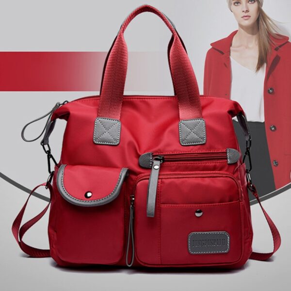 Multiuse Women Waterproof Handbag Nylon Tote Fashion Messenger Crossbody Bags for Women Top-Handle Shoulder Purse Travel Bag - Image 2