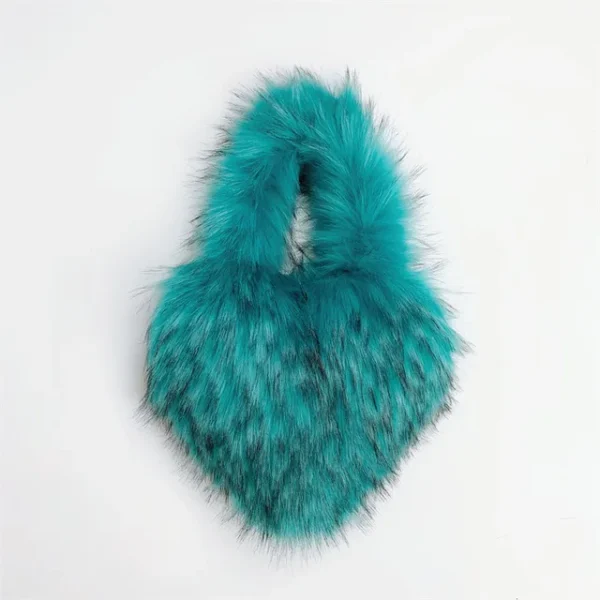 Faux Fur Shoulder Bag Heart Shaped Fluffy Plush Crossbody Bags for Women Oversized Tote Bags Lady Shopper Vintage Gothic Bags - Image 32