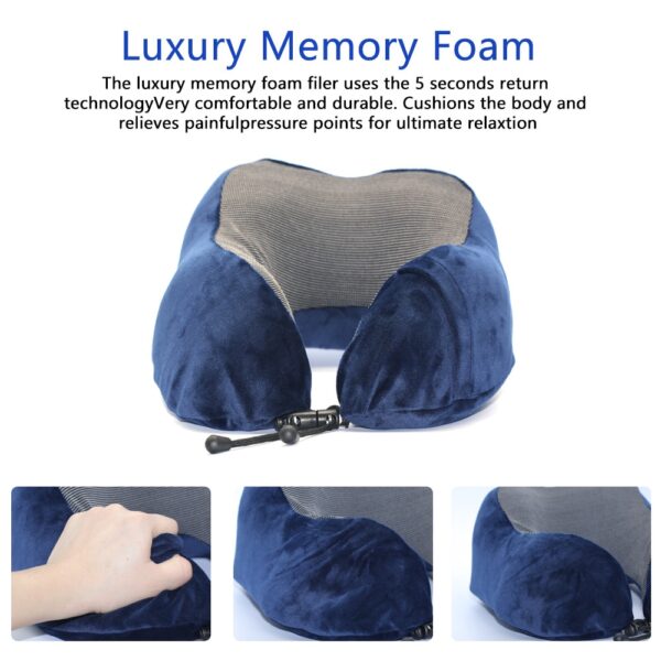 U Shaped Memory Foam Neck Pillows Soft Travel Pillow Neck Cervical Airplane Pillow 30*28*14CM Cervical Travel Healthcare Bedding - Image 2