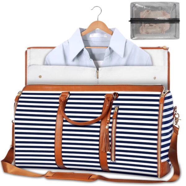 PU leather portable men's and women's foldable suit bag, multifunctional travel luggage bag ​ - Image 4