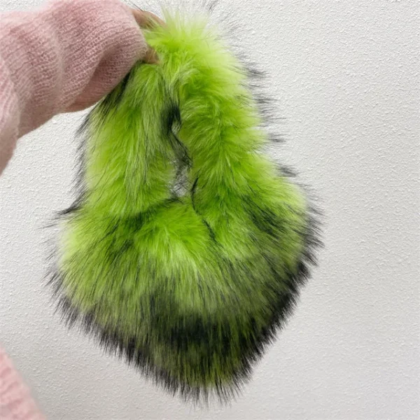 Faux Fur Shoulder Bag Heart Shaped Fluffy Plush Crossbody Bags for Women Oversized Tote Bags Lady Shopper Vintage Gothic Bags - Image 29