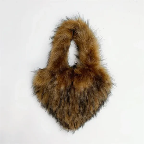 Faux Fur Shoulder Bag Heart Shaped Fluffy Plush Crossbody Bags for Women Oversized Tote Bags Lady Shopper Vintage Gothic Bags - Image 28