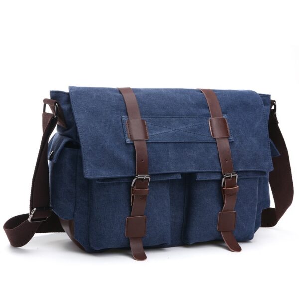 Men Business Messenger Bags For Men Shoulder Bag vintage Canvas Crossbody Pack Retro Casual Office Travel Bag - Image 9