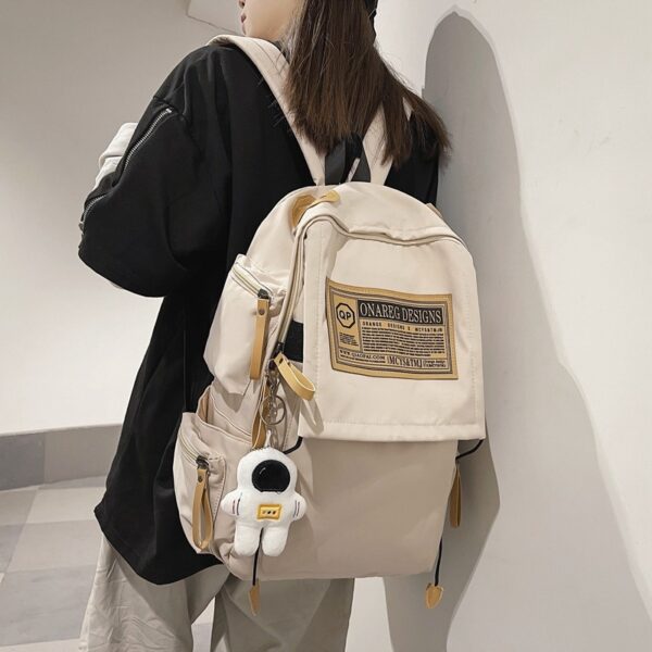New Nylon Girls Trendy Shoulder Bag College Fashion Backpack Large Capacity Leisure Travel Bag
