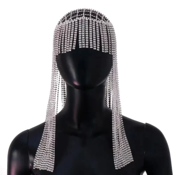 Water Diamond Long Flow Su Hair Hoop Headpiece Punk Hair Chain - Image 4