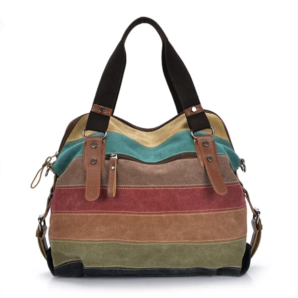 Canvas Bag Brand Women Handbag Patchwork Casual Women Shoulder Bags Female Messenger Bag Ladies - Image 4