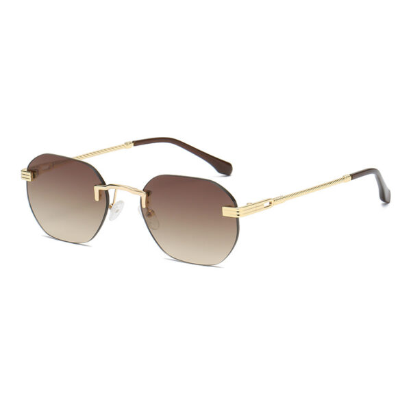 New Vintage Color Film Rimless Sunglasses For Men And Women Small Frame Street Hip-Hop Fashionable Sunglasses Trend Glasses - Image 8