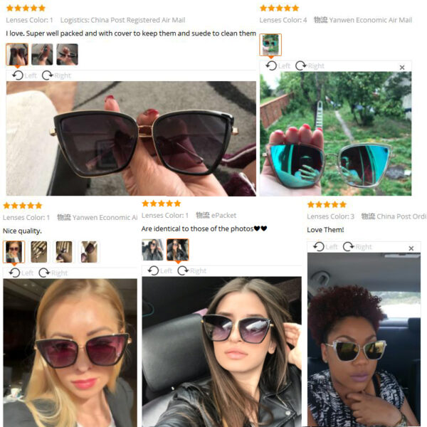 Big Cat Eye Sunglasses Women Black Mirror Sun Glasses Fashion Brand Designer High Quality Vintage Sunglass - Image 5