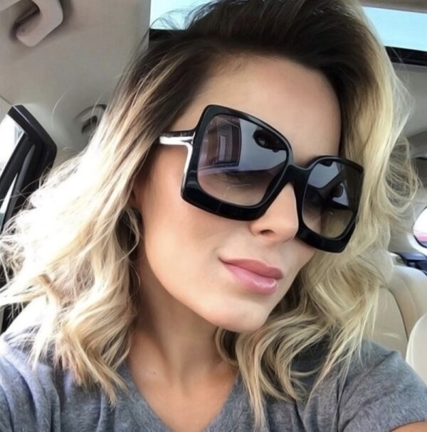 Square Sunglasses Women Vintage Brand Oversize Sun Glasses Black Gradient Female Glasses Men UV400 - Image 2