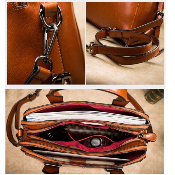 Real Cow Leather Ladies HandBags Women Genuine Leather bags Totes Messenger Bags Hign Quality Designer Luxury Brand Bag - Image 5