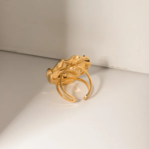 18K Gold-Plated Irregular Open Ring - Image 3