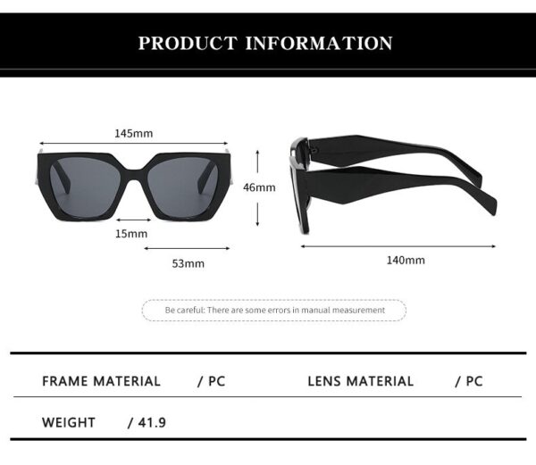 Luxury Brand Square Sunglasses New Ladies Men's Large Frame Shades Women's Vintage Glasses UV400 - Image 5