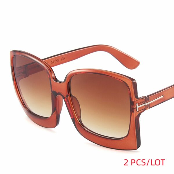 Square Sunglasses Women Vintage Brand Oversize Sun Glasses Black Gradient Female Glasses Men UV400 - Image 8