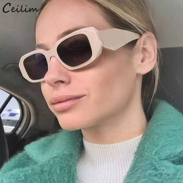 New Small Square Sunglasses Women Brand Designer Wide Frame Vintage White Sun Glasses UV400 Fashion Female Shades - Image 2