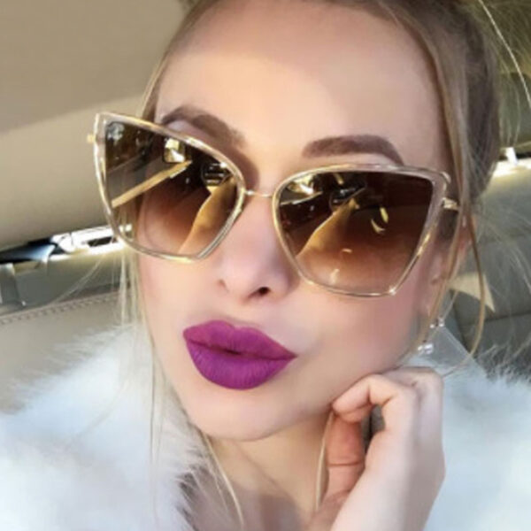 Big Cat Eye Sunglasses Women Black Mirror Sun Glasses Fashion Brand Designer High Quality Vintage Sunglass