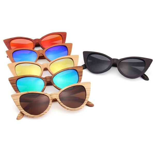 Retro All Wood Glasses Fishing Travel Cat Eye Polarized Sunglasses - Image 5
