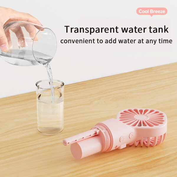 Spray fan water replenisher mute portable charging student dormitory mini handheld small fan - Image 2
