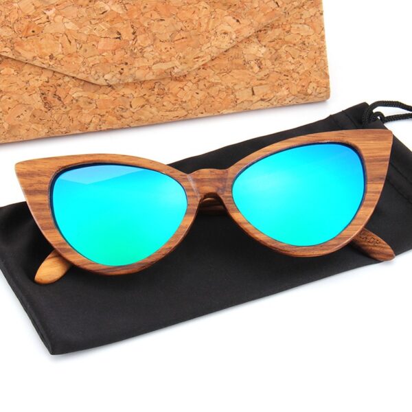 Retro All Wood Glasses Fishing Travel Cat Eye Polarized Sunglasses - Image 9