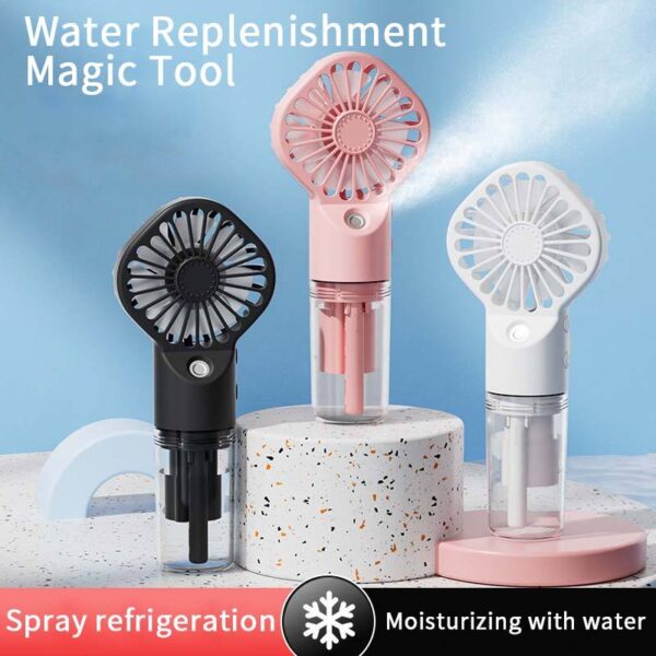 Spray fan water replenisher mute portable charging student dormitory mini handheld small fan - Image 5