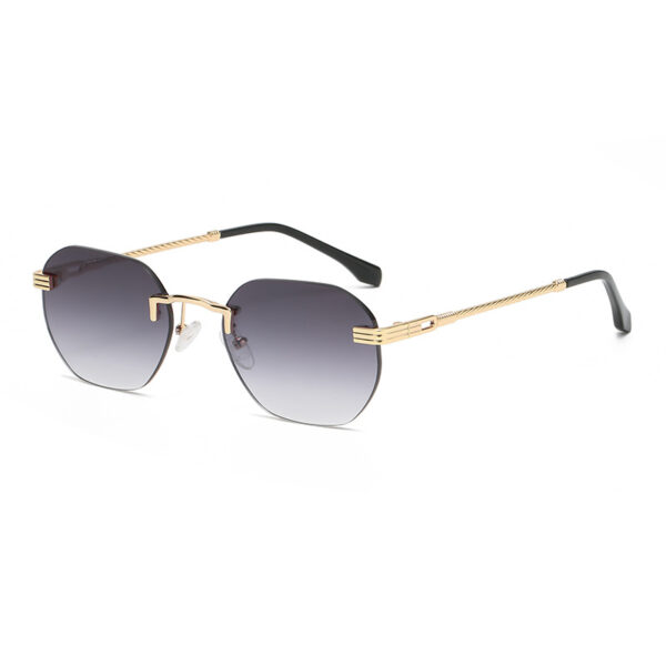New Vintage Color Film Rimless Sunglasses For Men And Women Small Frame Street Hip-Hop Fashionable Sunglasses Trend Glasses - Image 4