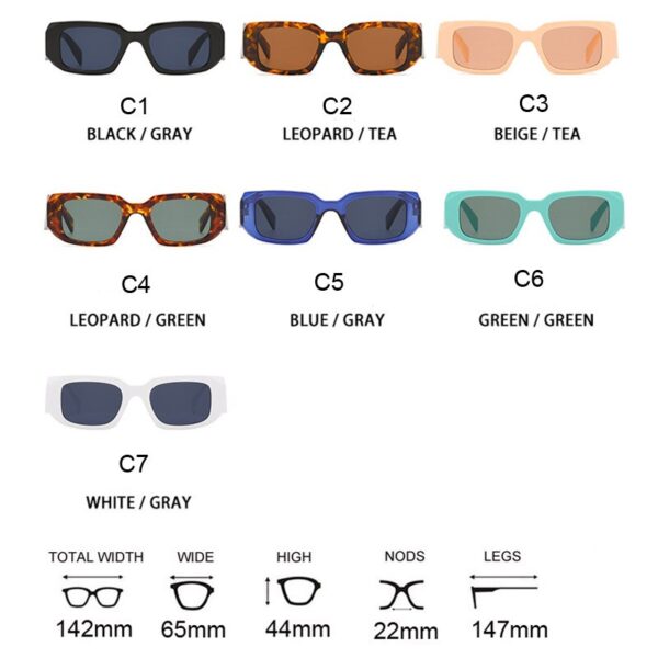 New Small Square Sunglasses Women Brand Designer Wide Frame Vintage White Sun Glasses UV400 Fashion Female Shades - Image 6