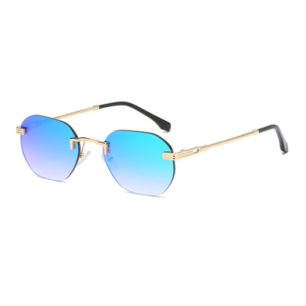 New Vintage Color Film Rimless Sunglasses For Men And Women Small Frame Street Hip-Hop Fashionable Sunglasses Trend Glasses - Image 6