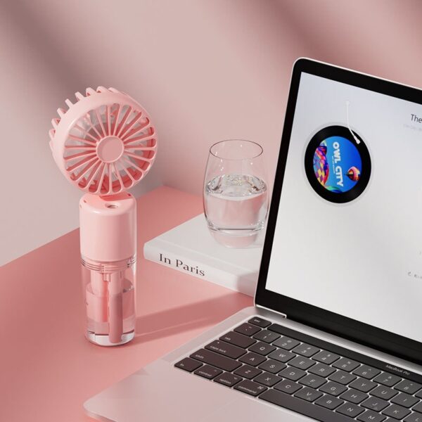 Spray fan water replenisher mute portable charging student dormitory mini handheld small fan - Image 10
