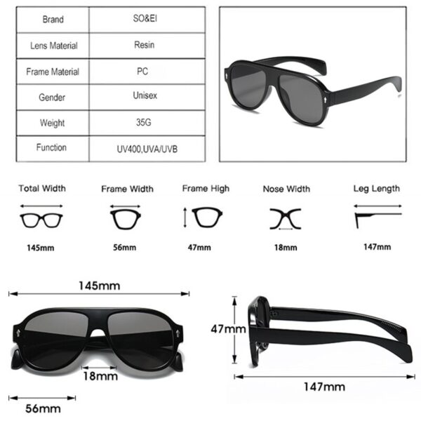 Retro Punk Men Pilot Sunglasses Fashion Rivets Decoration Gradient Eyewear Shades UV400 Women Trending Purple Sun Glasses - Image 6