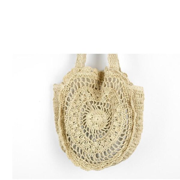 Bohemian Straw Bags Vintage Rattan Bag Handmade Kintted Travel Bags - Image 6